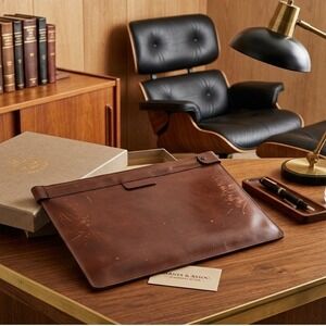VTG Leather Portfolio Maxine Robinson Dark Academia Lawyer Gift *Made in USA*